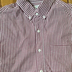 J. Crew Red and White Casual Button Down Shirt